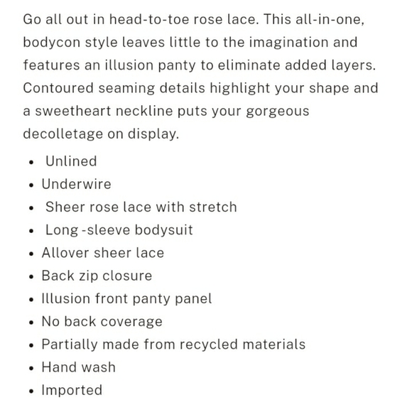 NWT Victoria's Secret Lace Catsuit - Picture 2 of 4